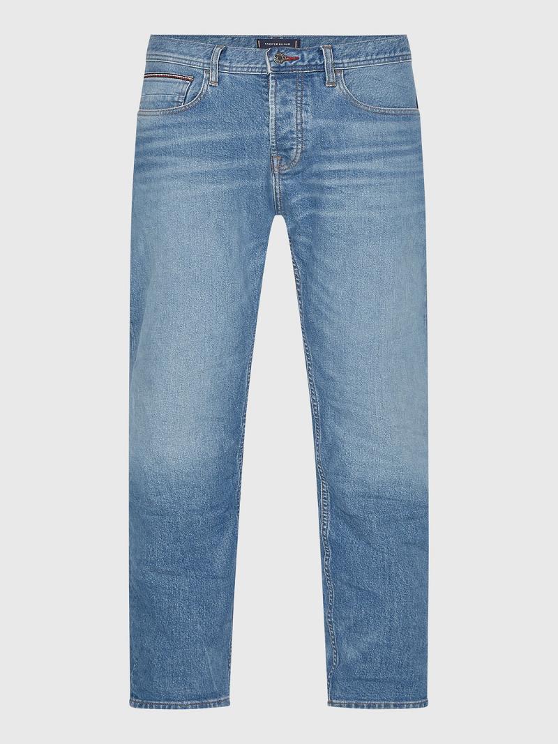 Férfi Tommy Hilfiger Denton straight fit organic cotton Farmer Nadrág Kék | HU 1146AHK